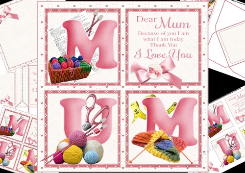 8x8 I love you mum knitting mini kit