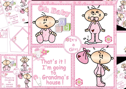 8x8 baby girl is off to grandmas house mini kit