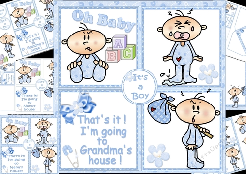 8x8 baby boy is off to grandmas house mini kit