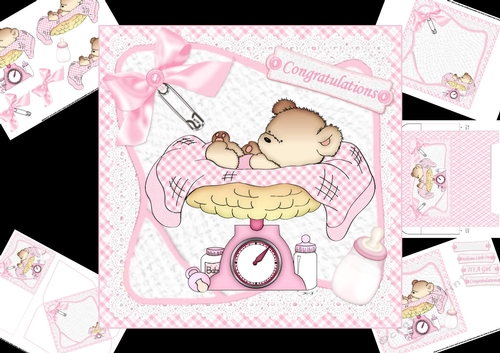 7x7 New baby girl weighs in mini kit