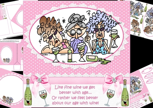 8x8 Stella and her friends about wine mini kit