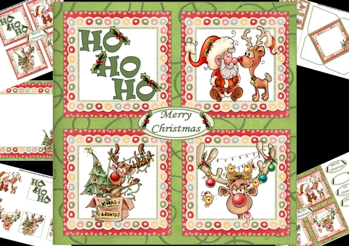 8x8 Ho Ho  Ho Merry Christmas mini kit