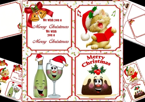 8x8 Merry Christmas wine and plum pudding  mini kit