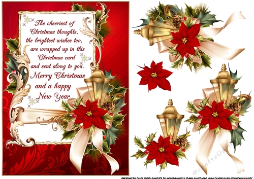 Cheeriest Christmas wishes decoupage sheet