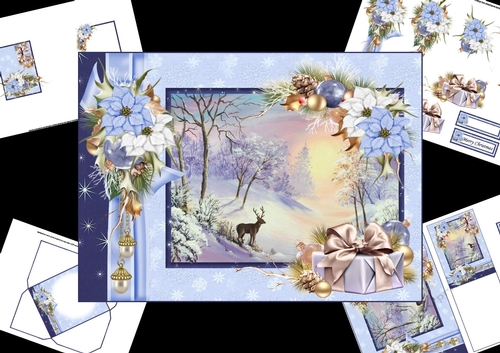 The snowy Christmas scene mini kit 2