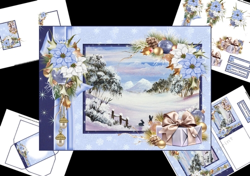 The snowy Christmas scene mini kit 3