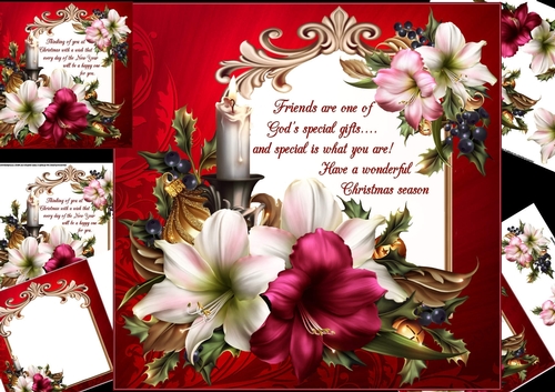 8x8 Friends special Christmas wishes choice of 2 verses mini kit