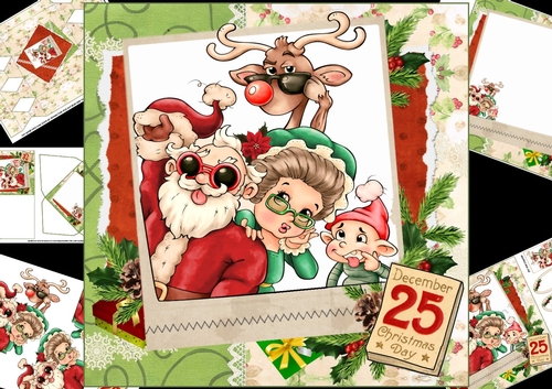 8x8 Santas Christmas family photo mini kit