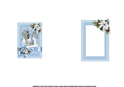 Ribbon wrap snowy church scene insert