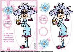 Stella takes her birthday to the couch quick card