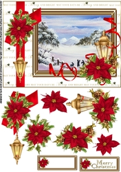 Rabbits enjoying the snow decoupage