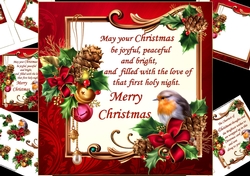 8x8 peaceful and bright Christmas choice of verses mini kit