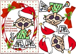 Mabel plays Christmas Bingo decoupage sheet