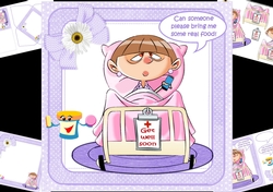8x8 Get well soon with hospital food female purple mini kit