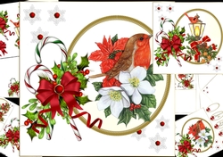8x8 Christmas robin choice of 2 scenes mini kit