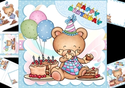 8x8 Happiness is birthday cake