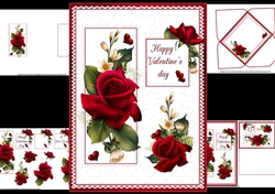 Happy Valentines day roses and lace mini kit
