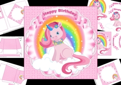 7x7 Magical unicorn birthday girl mini kit