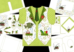 Fishing Shirt shaped card for the men mini kiit