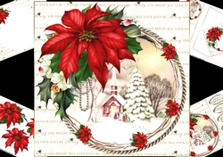 8x8 Christmas church with beautiful poinsettia mini kit