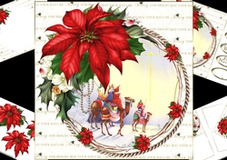 8x8 The three wise men with beautiful poinsettia mini kit