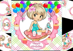 8x8 Sweet cupcake birthday mini kit
