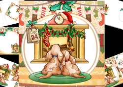 8x8 Puppies waiting for Santa mini kit