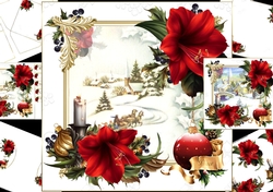 8x8 The Christmas candle with snowy village scene choice of two scenes mini kit