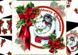 8x8 Christmas kittens scene mini kit