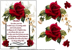 A verse with roses for mothers day