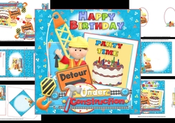 7x7 Birthday boy under construction mini kit