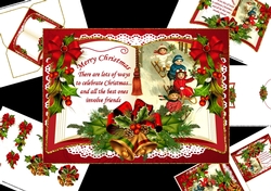Open book Vintage sleigh ride with friends mini kit