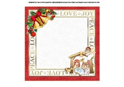 7x7 Peace love & Joy nativity insert
