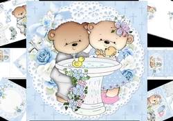 8x8 Baby boy christening/baptism mini kit