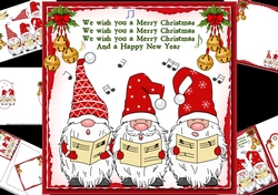 8x8 Christmas gnome choir mini kit
