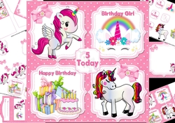 8x8 Unicorn birthday wishes mini kit