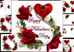 8x8 Hearts and roses Valentine