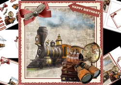 8x8 Vintage train ride 2 mini kit