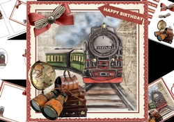 8x8 Vintage train ride 3 mini kit