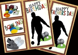 8x8 He loves bowling birthday/fathers day mini kit