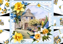 8x8 Dance of the daffodils with oust house mini kit