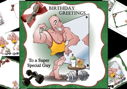 8x8 birthday greetings to a super guy mini kit