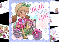 8x8 Birthday girl biker mini kit