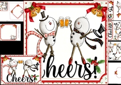 Snowman cheers 8x8 & A5 mini kit