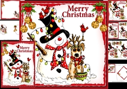 Christmas snowman and pup 8x8 & A5 mini kit