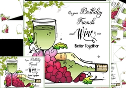 Friends and wine 8x8 & A5 mini kit