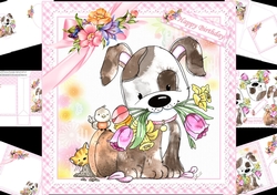 8x8 cute puppy with flowers mini kit