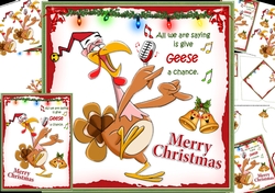The singing Christmas turkey 8x8 & A5 mini kit