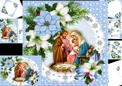 Christmas Nativity with flowers  8x8 & A5 mini kit