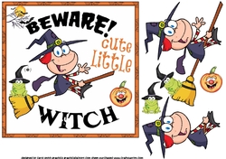 7x7 beware cute little witch
